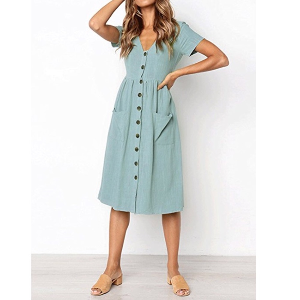 👗BELLE Button Down Summer Dress👗 - Picture 2 of 5